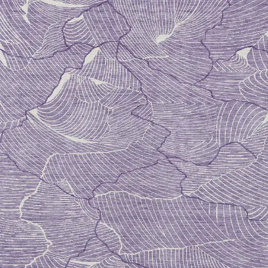Purple And Ivory Abstract Washable Indoor Outdoor Area Rug Photo 5