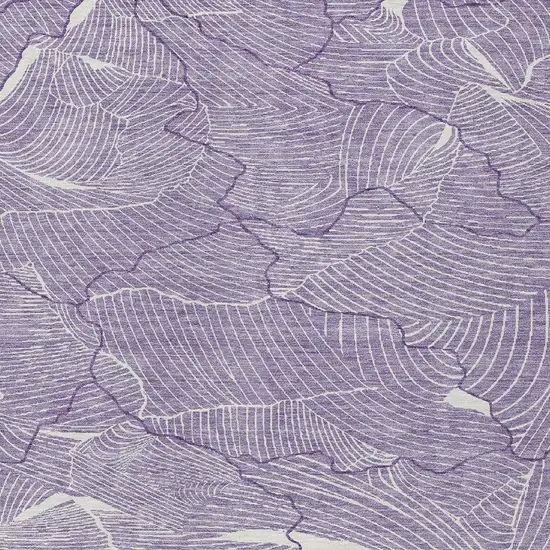 Purple And Ivory Abstract Washable Indoor Outdoor Area Rug Photo 5
