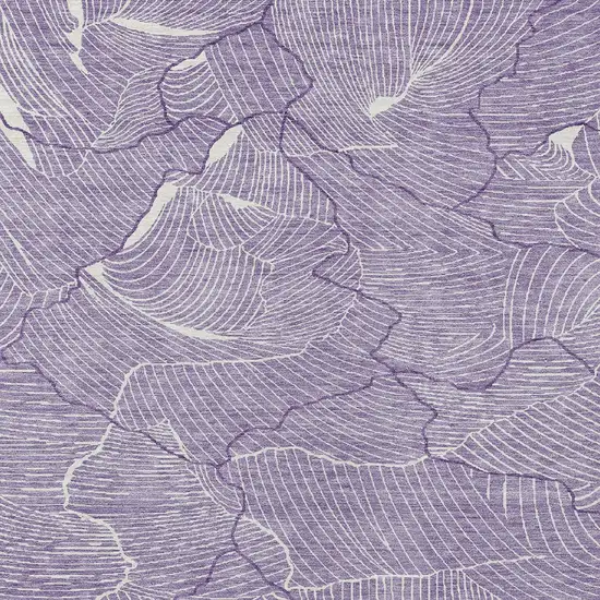 Purple And Ivory Abstract Washable Indoor Outdoor Area Rug Photo 5