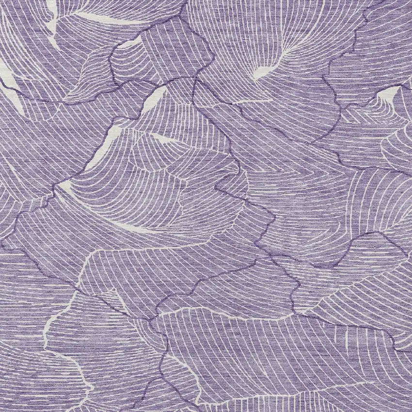Purple And Ivory Abstract Washable Indoor Outdoor Area Rug Photo 5