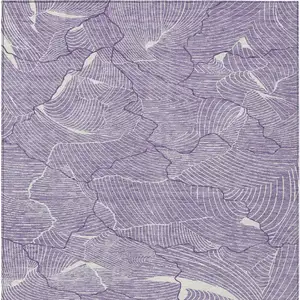 Photo of Purple And Ivory Abstract Washable Indoor Outdoor Area Rug