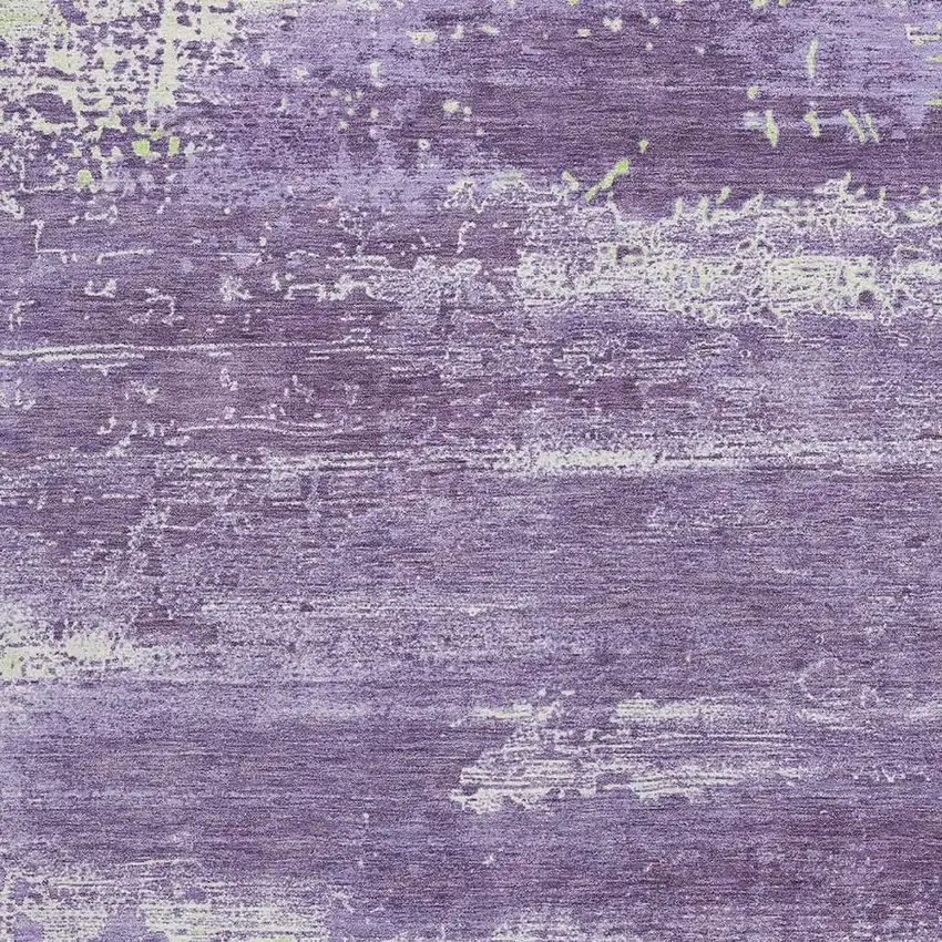 Purple And Ivory Abstract Washable Indoor Outdoor Area Rug Photo 3