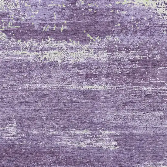 Purple And Ivory Abstract Washable Indoor Outdoor Area Rug Photo 3