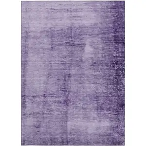 Photo of Purple And Ivory Abstract Washable Indoor Outdoor Area Rug