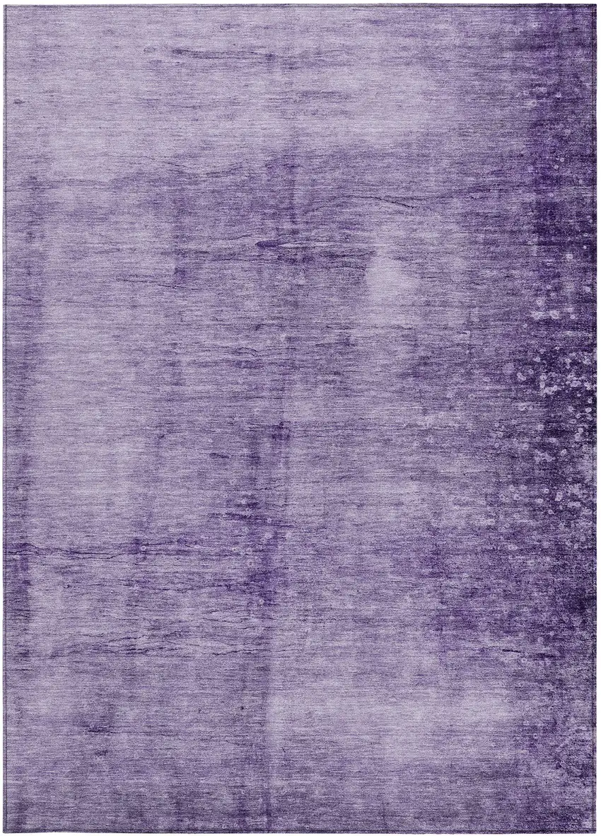 Purple And Ivory Abstract Washable Indoor Outdoor Area Rug Photo 9