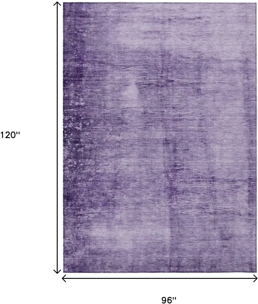 Purple And Ivory Abstract Washable Indoor Outdoor Area Rug Photo 9