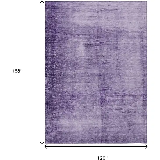 Purple And Ivory Abstract Washable Indoor Outdoor Area Rug Photo 9