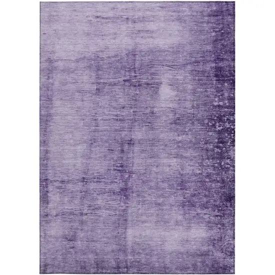 Purple And Ivory Abstract Washable Indoor Outdoor Area Rug Photo 1