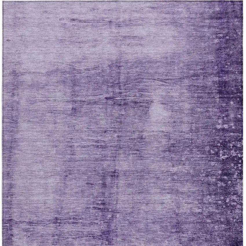 Purple And Ivory Abstract Washable Indoor Outdoor Area Rug Photo 3