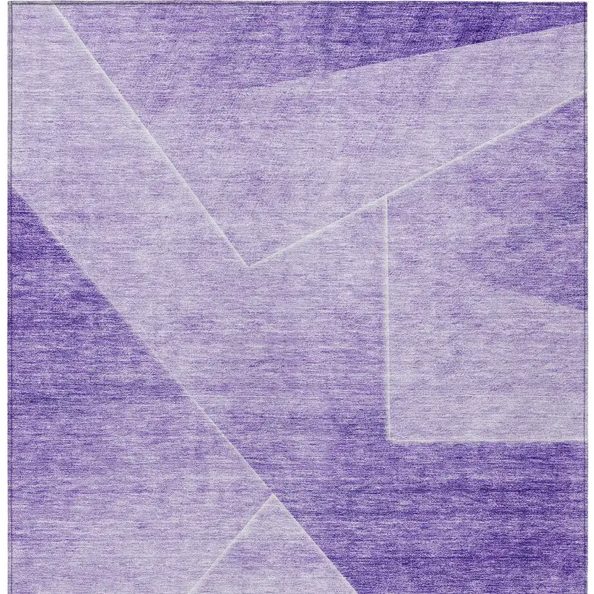 Purple And Ivory Abstract Washable Indoor Outdoor Area Rug Photo 6
