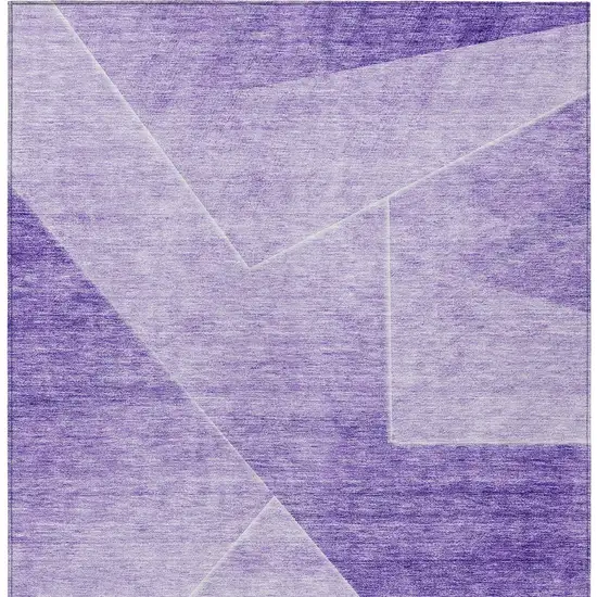 Purple And Ivory Abstract Washable Indoor Outdoor Area Rug Photo 6