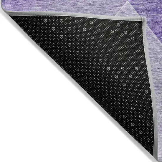 Purple And Ivory Abstract Washable Indoor Outdoor Area Rug Photo 3