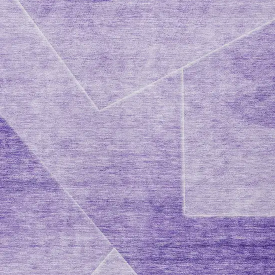 Purple And Ivory Abstract Washable Indoor Outdoor Area Rug Photo 5
