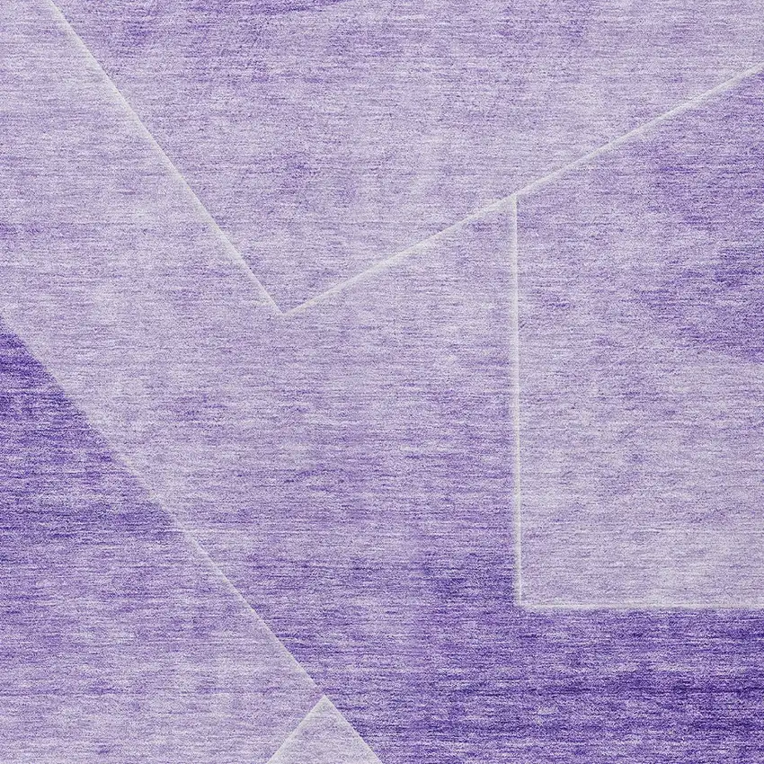 Purple And Ivory Abstract Washable Indoor Outdoor Area Rug Photo 6