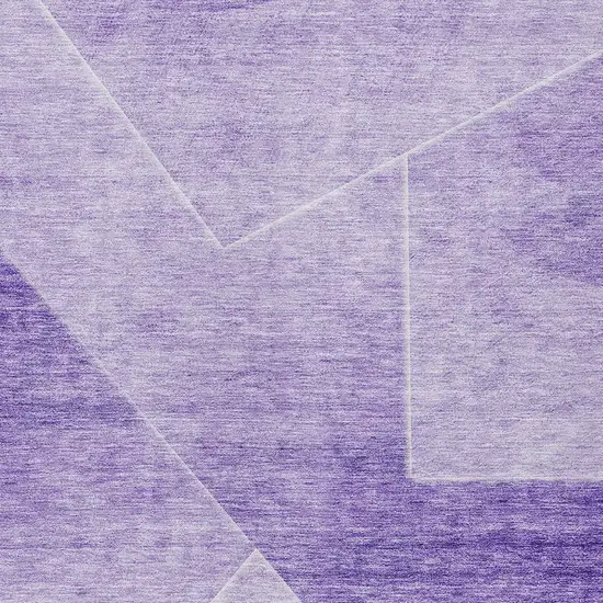 Purple And Ivory Abstract Washable Indoor Outdoor Area Rug Photo 6