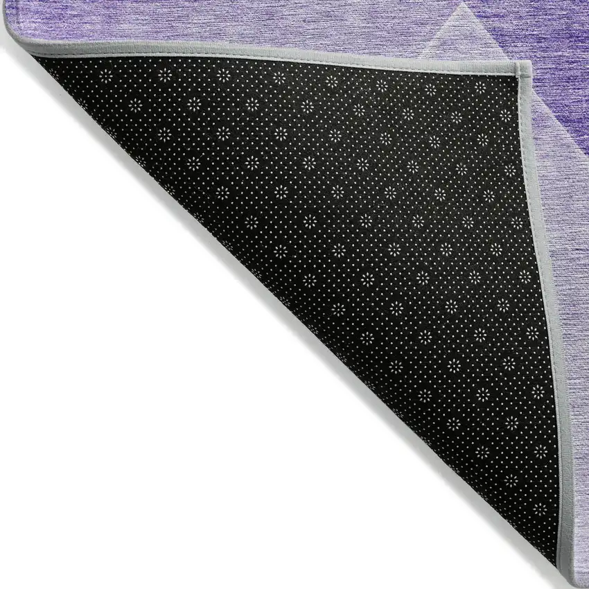 Purple And Ivory Abstract Washable Indoor Outdoor Area Rug Photo 4