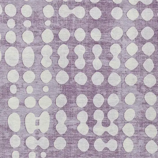 Purple And Ivory Abstract Washable Indoor Outdoor Area Rug Photo 6