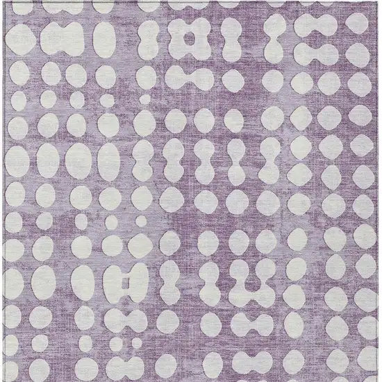Purple And Ivory Abstract Washable Indoor Outdoor Area Rug Photo 6