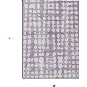 Photo of Purple And Ivory Abstract Washable Indoor Outdoor Area Rug