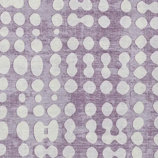 Purple And Ivory Abstract Washable Indoor Outdoor Area Rug Photo 6