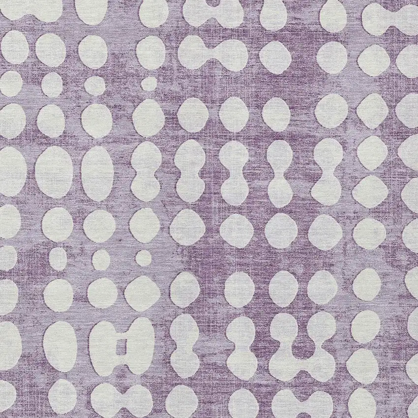 Purple And Ivory Abstract Washable Indoor Outdoor Area Rug Photo 6