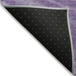 Photo of Purple And Ivory Abstract Washable Indoor Outdoor Area Rug