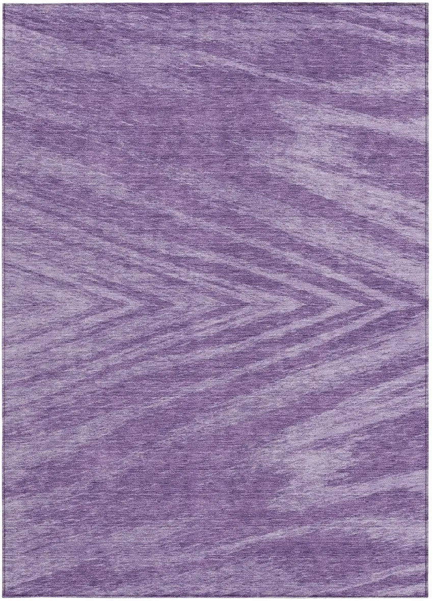 Purple And Ivory Abstract Washable Indoor Outdoor Area Rug Photo 6