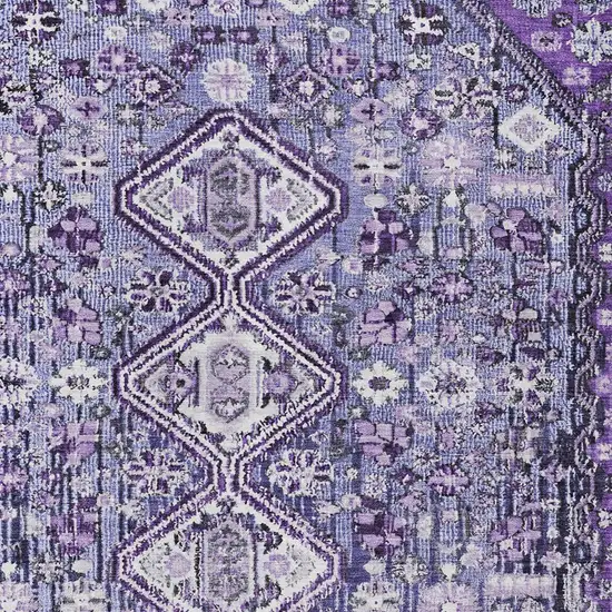 Purple And Ivory Aztec Washable Indoor Outdoor Area Rug Photo 6