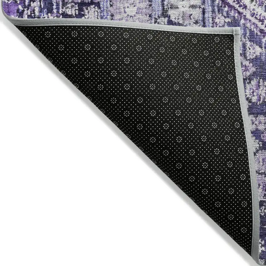 Purple And Ivory Aztec Washable Indoor Outdoor Area Rug Photo 7
