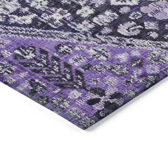 Purple And Ivory Aztec Washable Indoor Outdoor Area Rug Photo 9