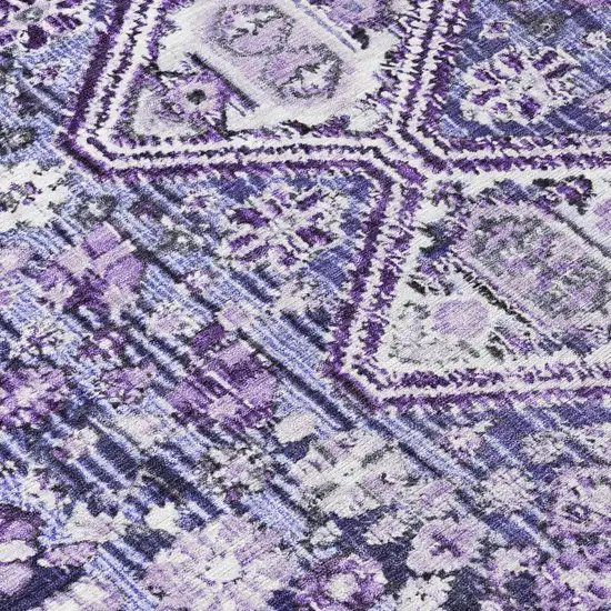 Purple And Ivory Aztec Washable Indoor Outdoor Area Rug Photo 8