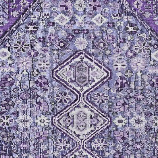 Purple And Ivory Aztec Washable Indoor Outdoor Area Rug Photo 3