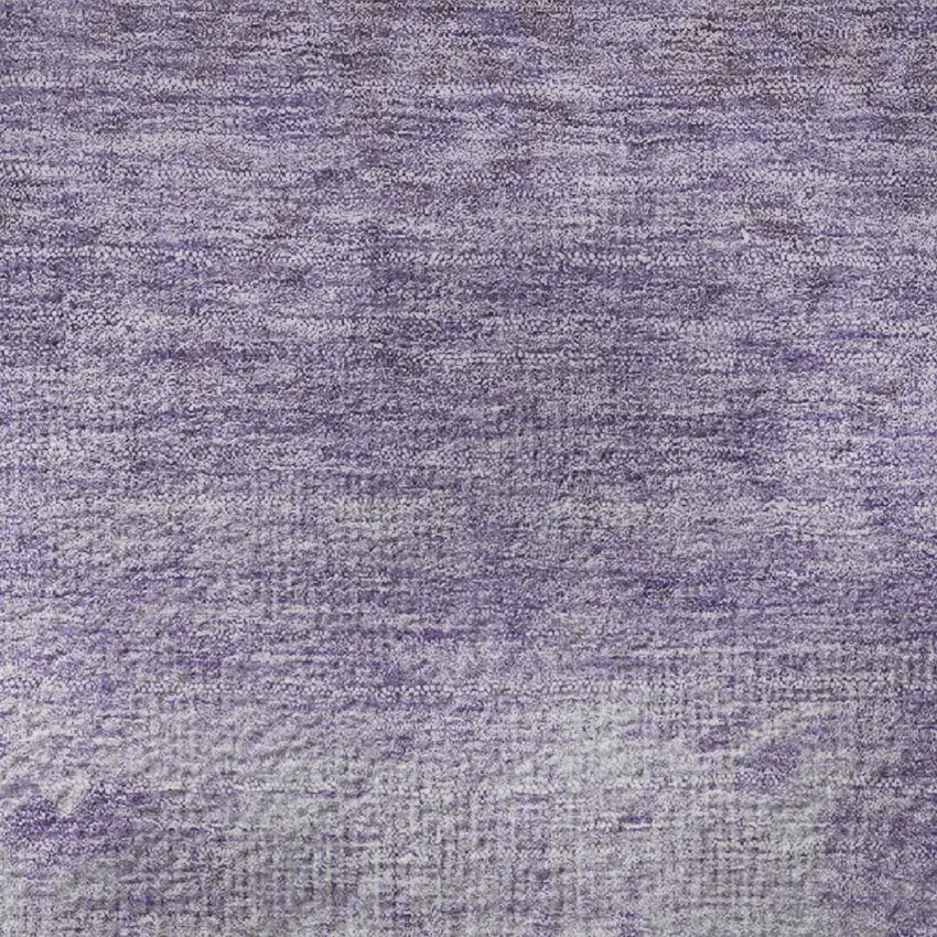 Purple And Ivory Damask Washable Area Rug With UV Protection Photo 8