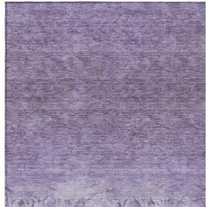 Photo of Purple And Ivory Damask Washable Indoor Outdoor Area Rug