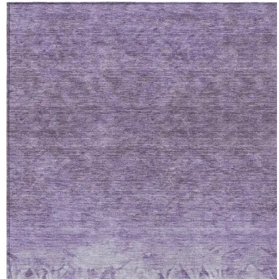 Purple And Ivory Damask Washable Indoor Outdoor Area Rug Photo 1