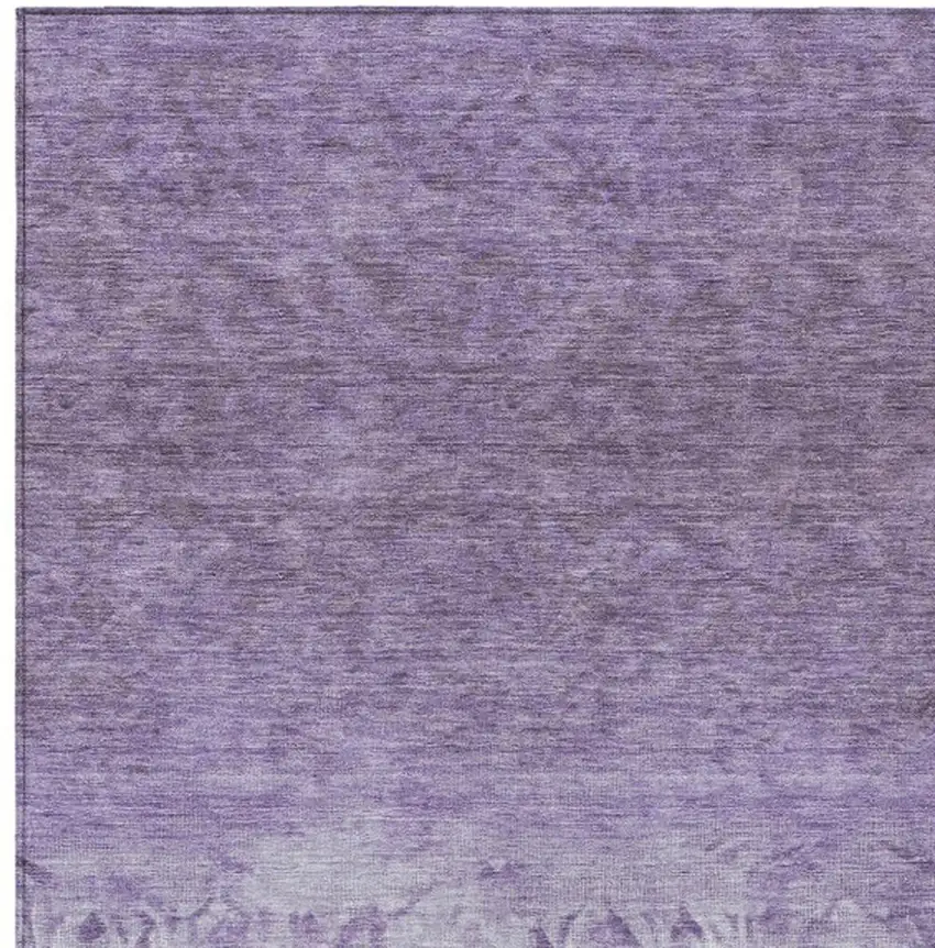 Purple And Ivory Damask Washable Indoor Outdoor Area Rug Photo 1