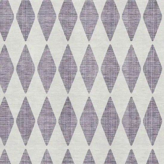 Purple And Ivory Diamond Washable Area Rug With UV Protection Photo 3