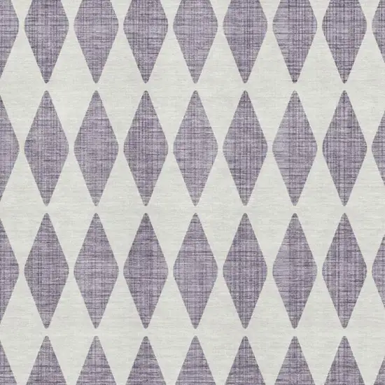 Purple And Ivory Diamond Washable Area Rug With UV Protection Photo 3