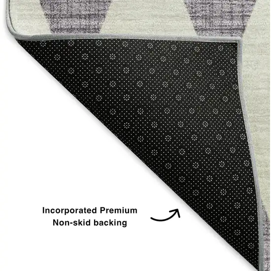 Purple And Ivory Diamond Washable Area Rug With UV Protection Photo 7