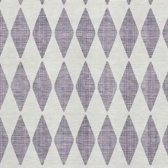 Purple And Ivory Diamond Washable Area Rug With UV Protection Photo 3