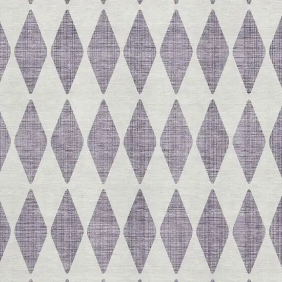 Purple And Ivory Diamond Washable Area Rug With UV Protection Photo 3