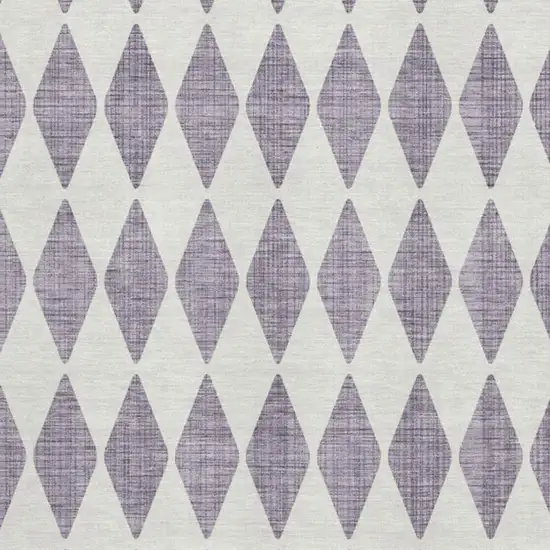 Purple And Ivory Diamond Washable Area Rug With UV Protection Photo 3