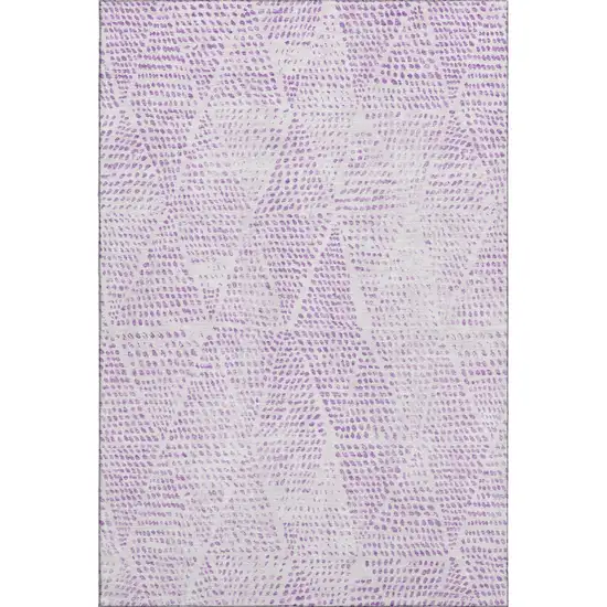 Purple And Ivory Diamond Washable Area Rug With UV Protection Photo 1