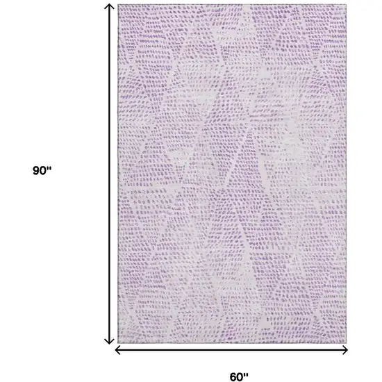 Purple And Ivory Diamond Washable Area Rug With UV Protection Photo 3
