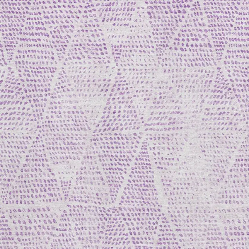 Purple And Ivory Diamond Washable Area Rug With UV Protection Photo 4