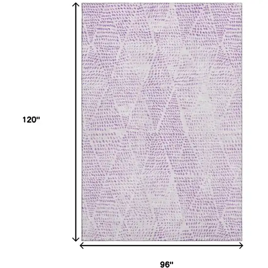 Purple And Ivory Diamond Washable Area Rug With UV Protection Photo 3