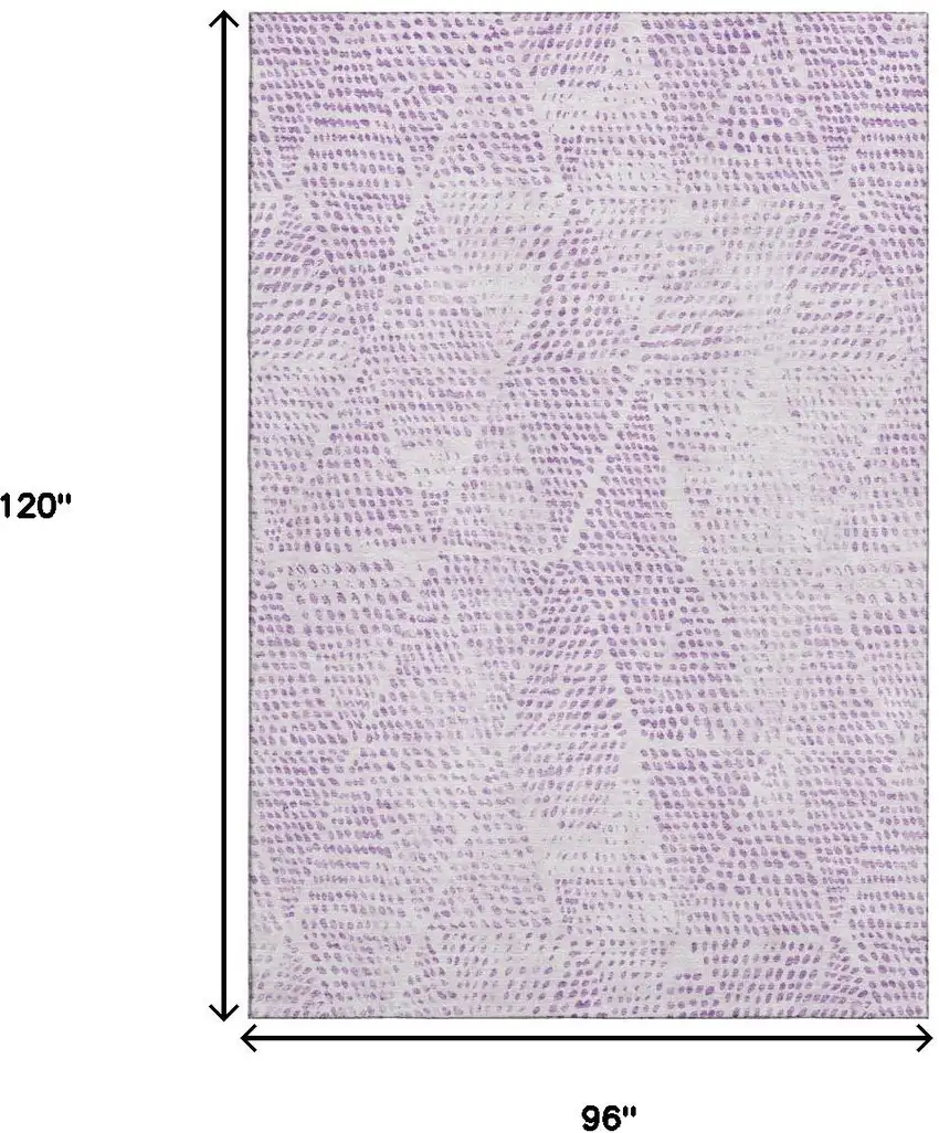 Purple And Ivory Diamond Washable Area Rug With UV Protection Photo 3