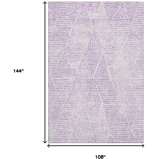 Purple And Ivory Diamond Washable Area Rug With UV Protection Photo 3