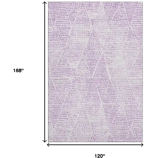 Purple And Ivory Diamond Washable Area Rug With UV Protection Photo 3