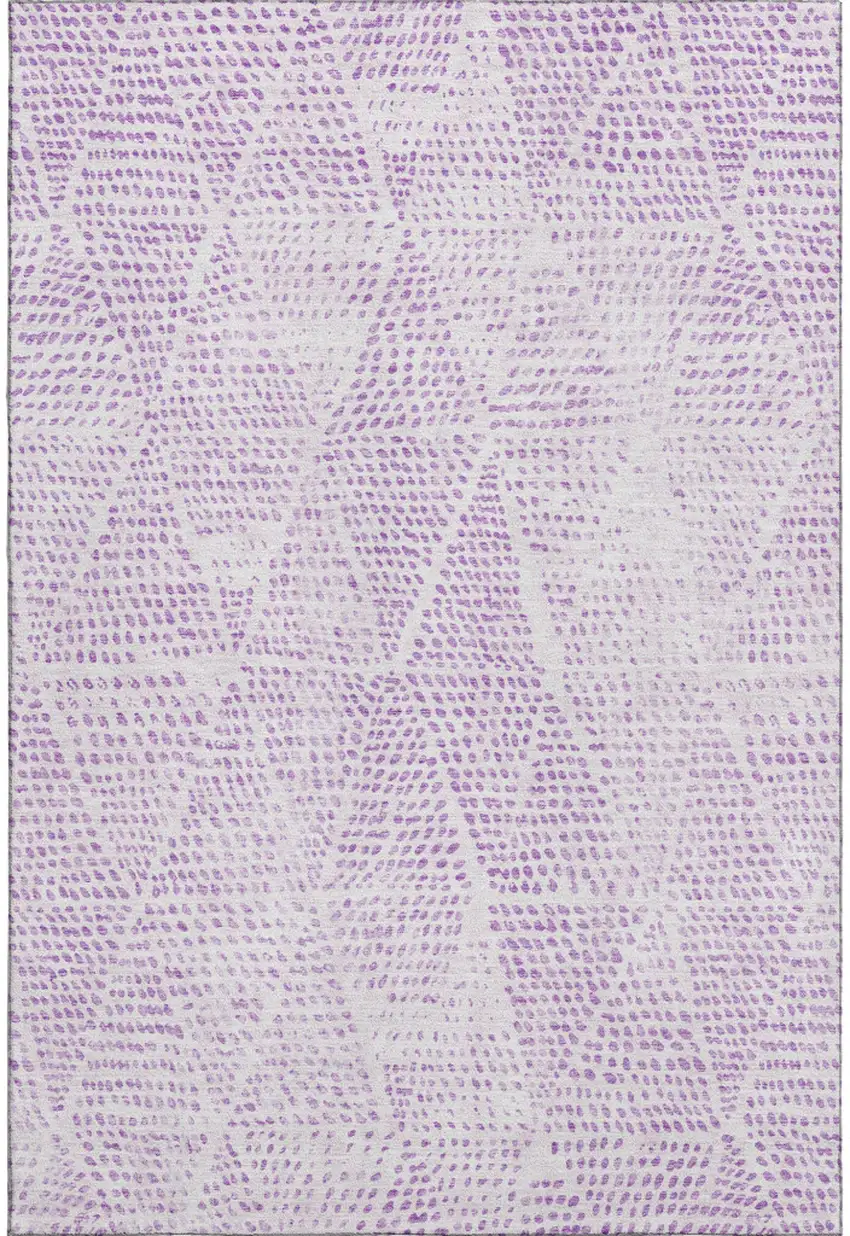 Purple And Ivory Diamond Washable Area Rug With UV Protection Photo 1